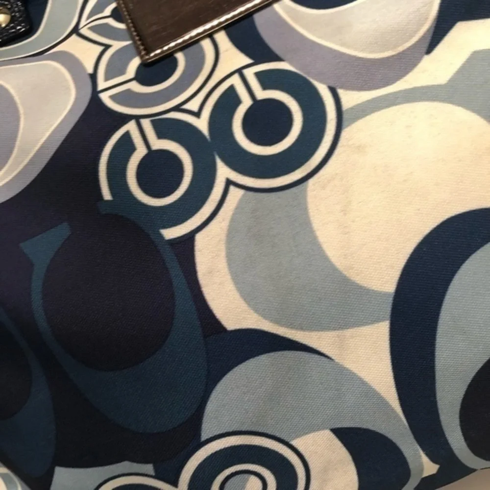 Coach poppy RARE blue c denim appliqué tote bag